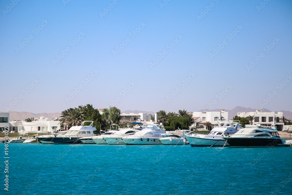 Yacht parking in harbor, harbor yacht club. Yacht parking in harbor, harbor yacht club.