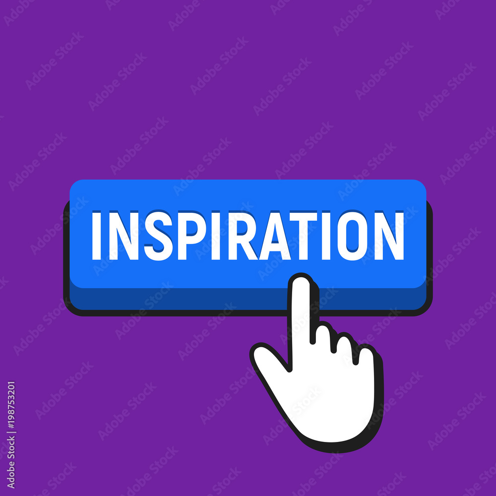 Hand Mouse Cursor Clicks the Inspiration Button. Hand Mouse Cursor Clicks the Inspiration Button.