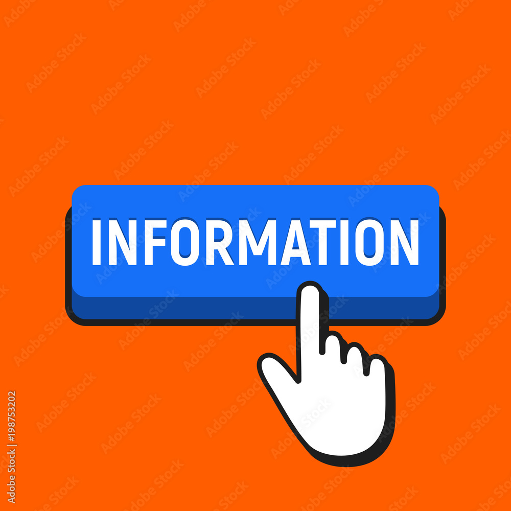 Hand Mouse Cursor Clicks the Information Button. Hand Mouse Cursor Clicks the Information Button.