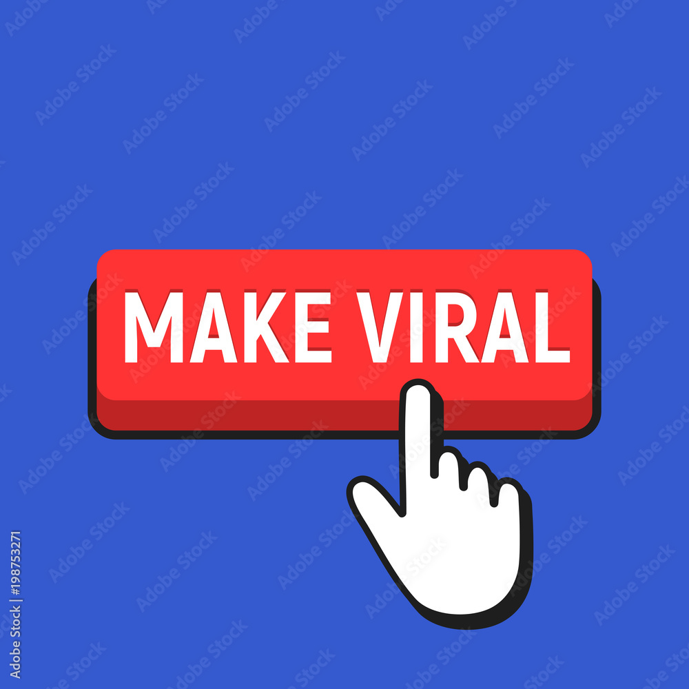 Hand Mouse Cursor Clicks the Make Viral Button. Hand Mouse Cursor Clicks the Make Viral Button.