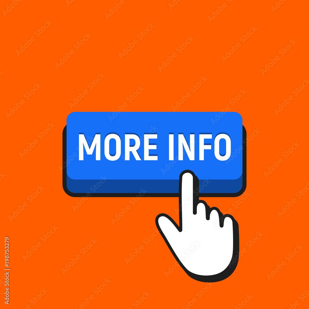Hand Mouse Cursor Clicks the More Info Button. Hand Mouse Cursor Clicks the More Info Button.