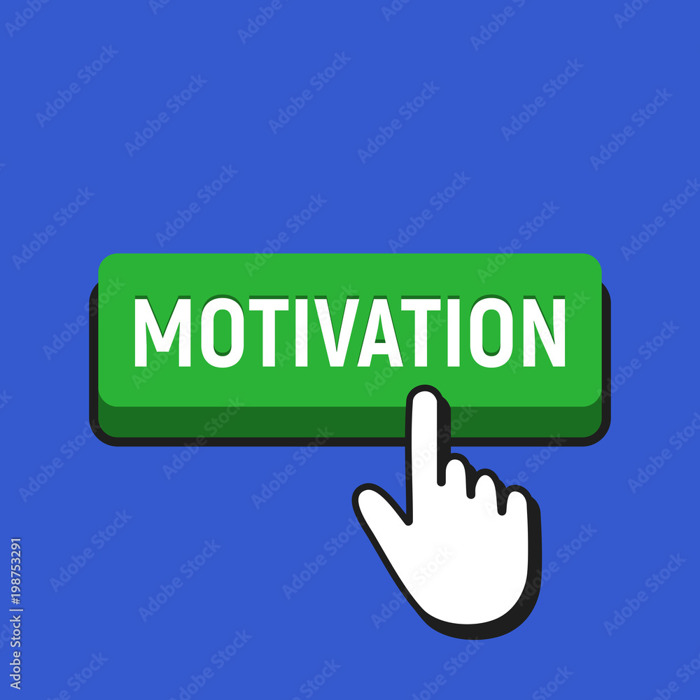 Hand Mouse Cursor Clicks the Motivation Button. Hand Mouse Cursor Clicks the Motivation Button.
