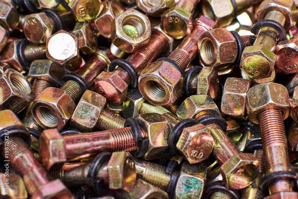 Nuts bolts background closeup Nuts bolts background closeup