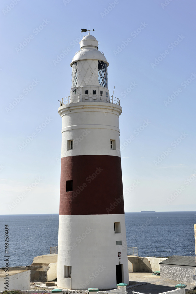 Leuchtturm unterhalb des Upper Rock, am Europa Point, Gibraltar, Großbritannien, Europa