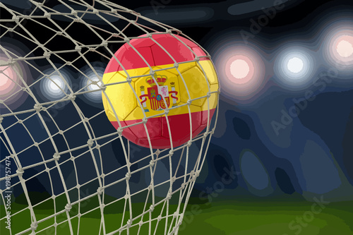 Spanish soccerball in net