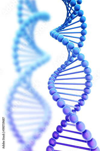 DNA Helix Background Isolated on White 3D Illustration