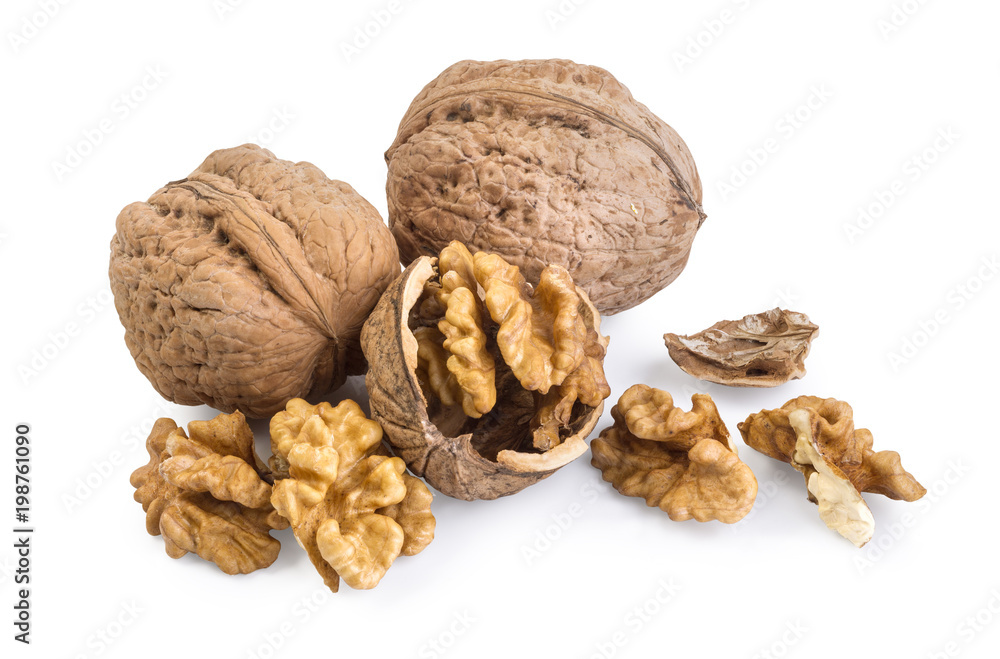 walnut and a cracked walnut walnut and a cracked walnut