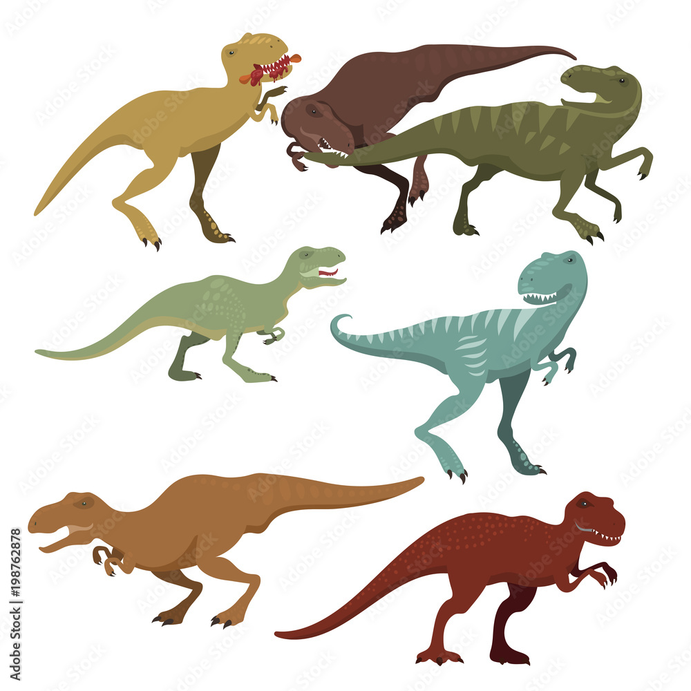 Scary dinosaurs vector tyrannosaurus t-rex danger creature force wild jurassic predator prehistoric extinct illustration Scary dinosaurs vector tyrannosaurus t-rex danger creature force wild jurassic predator prehistoric extinct illustration