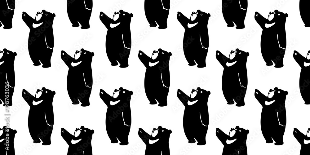 Bear seamless pattern vector polar bear panda isolated teddy background wallpaper Bear seamless pattern vector polar bear panda isolated teddy background wallpaper