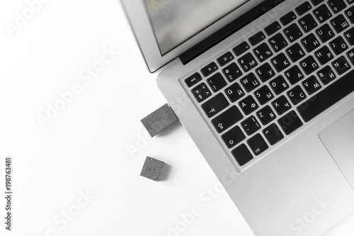 Stylish design USB flash drive in the laptop