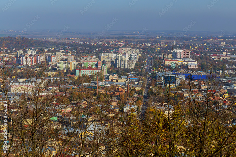 L'viv. Western Ukraine. 08. 07. 2017. Panorama of the old central part of the city of Lviv from the height of the highest