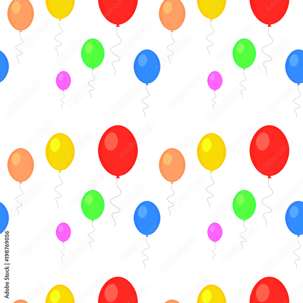 baloon pattern. red, blue, pink, orange, green yellow colors.