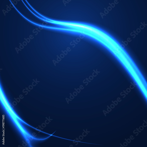 Blue light background curve line technology digital lighting background.