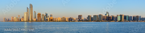 Abu Dhabi cityline at sunset