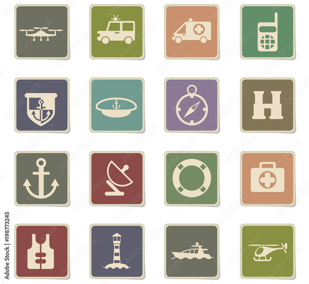 coastguard icon set coastguard icon set
