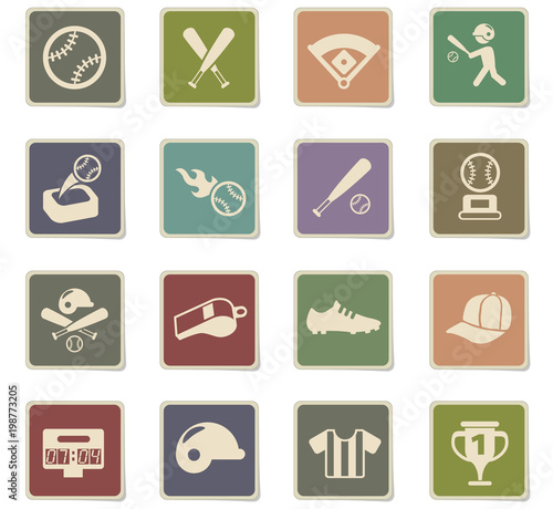 baseball icon set