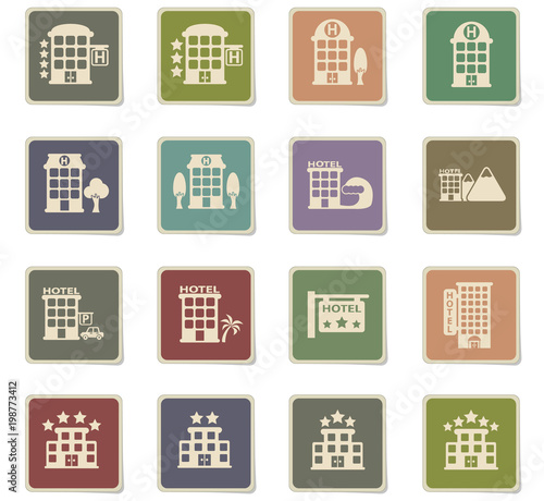 hotel icon set