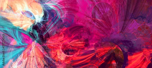 Panel kuchenny z motywem Bright artistic splashes. Abstract painting color texture. Modern futuristic pattern. Dynamic bright multicolor background. Fractal artwork for creative graphic design