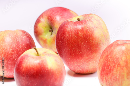 red apples on a white background