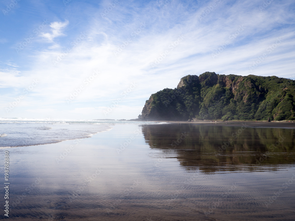 Amazing Mirror in Karekare Beach, near Auckland in the North Island of New Zealand