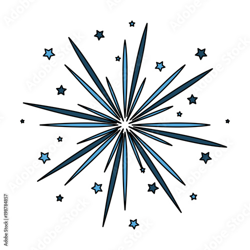 Fireworks exploding isolated vector illustration graphic design