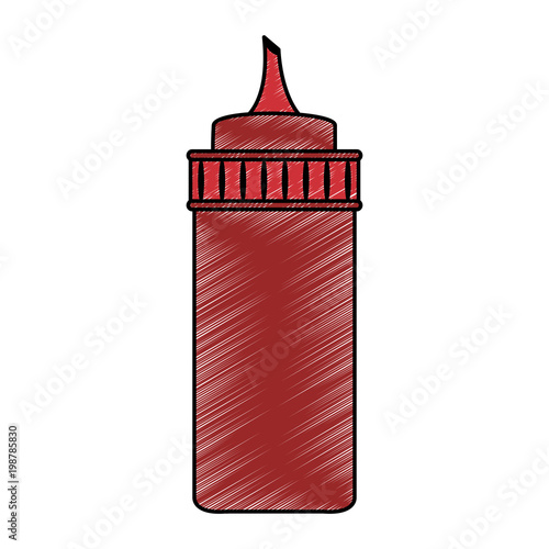 Ketchup sauce bottle vector illustration graphic design