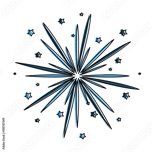 Fireworks exploding isolated vector illustration graphic design