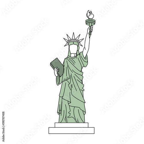 Liberty statue of NY vector illustration graphic design