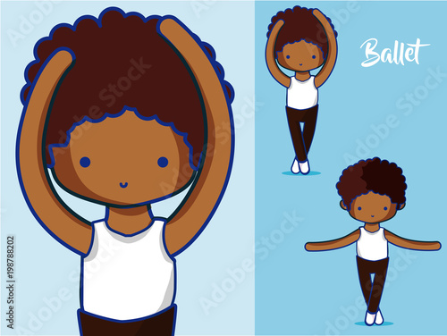 Cute boy ballet dancer cartoon