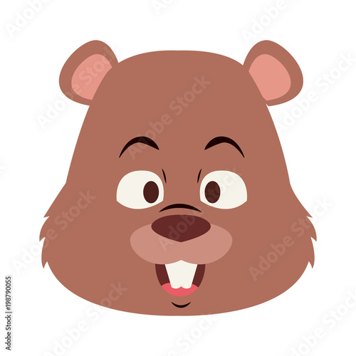 Cute beaver cartoon vector illustration graphic design