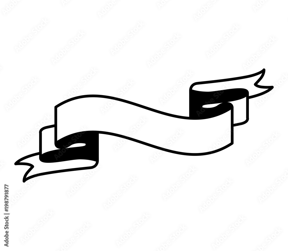 ribbon banner scroll ornament icon