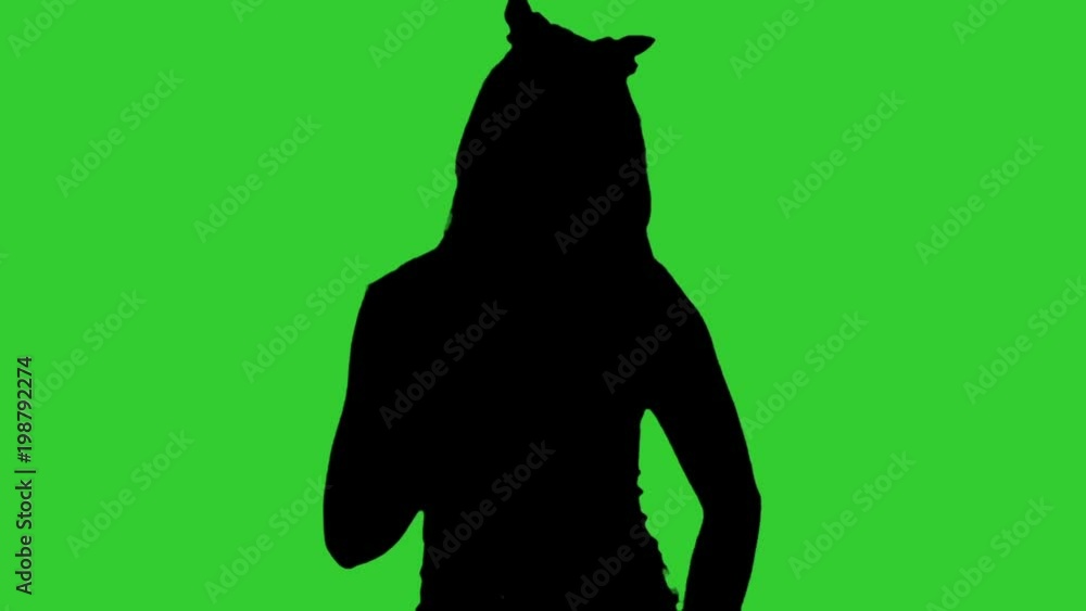 Silhouette of pretty dancing girl, isolated Silhouette of pretty dancing girl, isolated