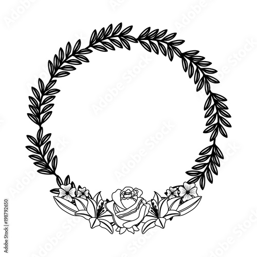 floral wreath roses and lilies decoration branches