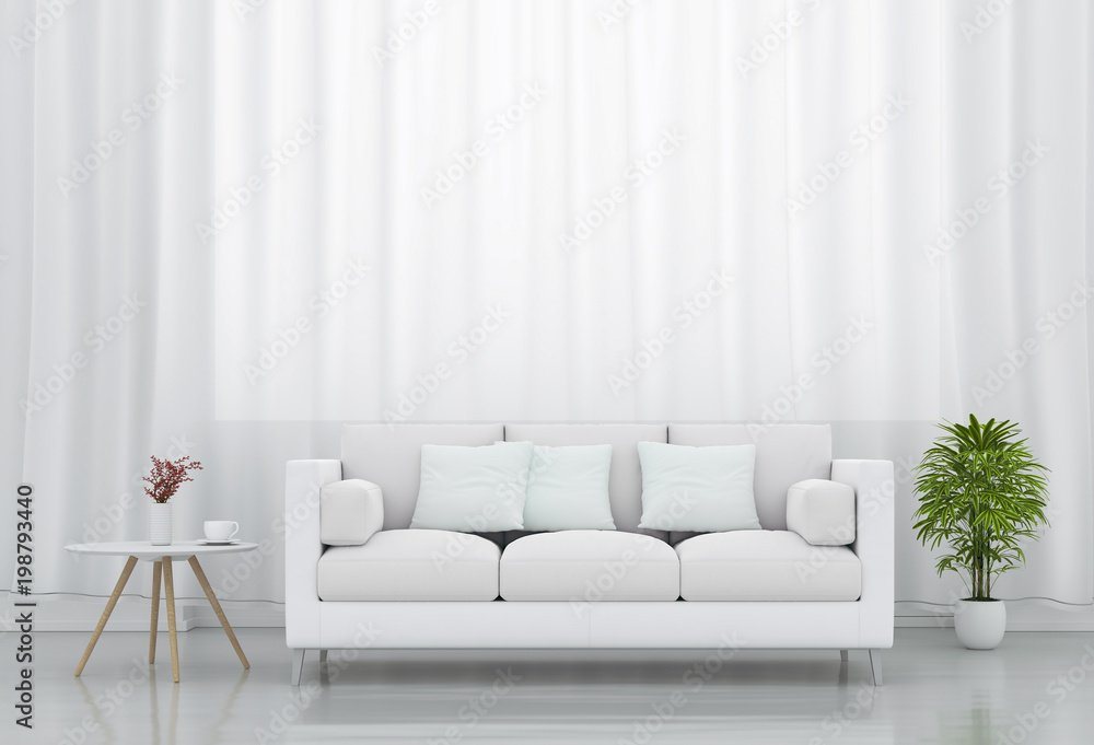 Fototapeta premium 3D rendering of interior modern living room 