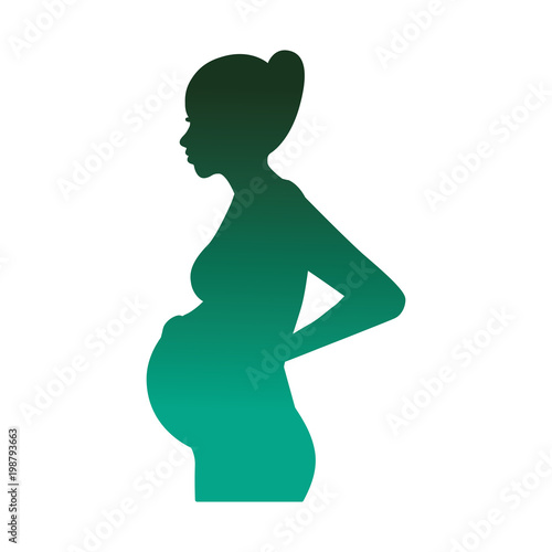 silhouette side view woman pregnancy