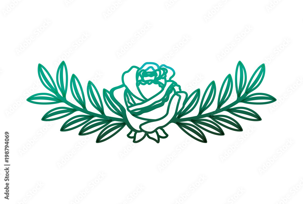 Obraz premium delicate flower rose branches leaves image