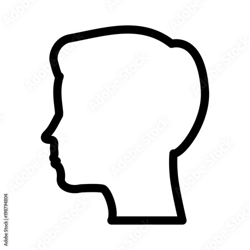 silhouette human head male character