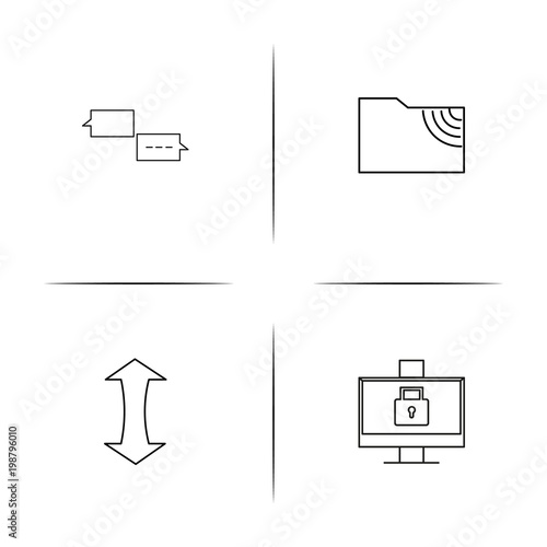 Internet Technologies simple linear icons set. Outlined vector icons