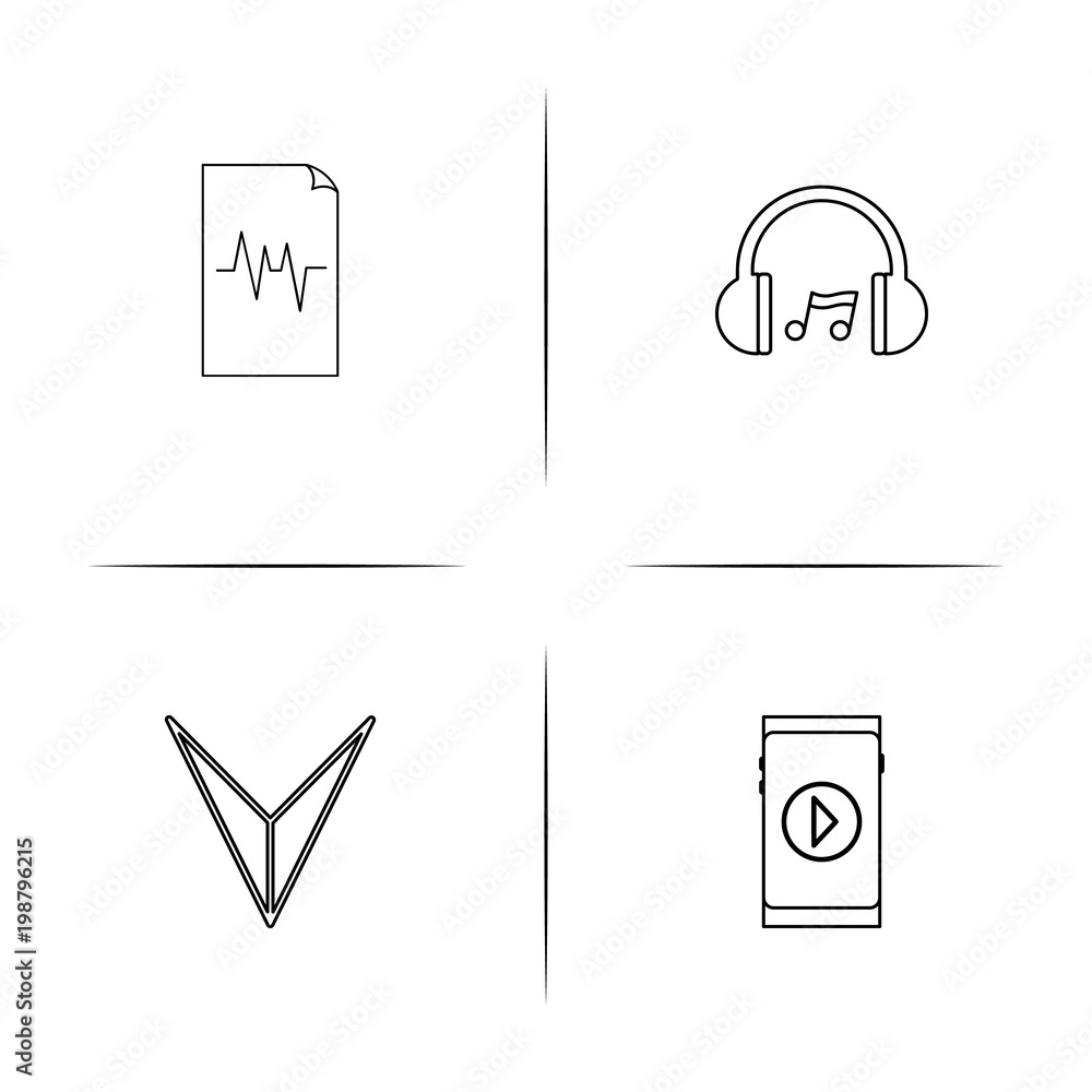 Music simple linear icons set. Outlined vector icons Music simple linear icons set. Outlined vector icons