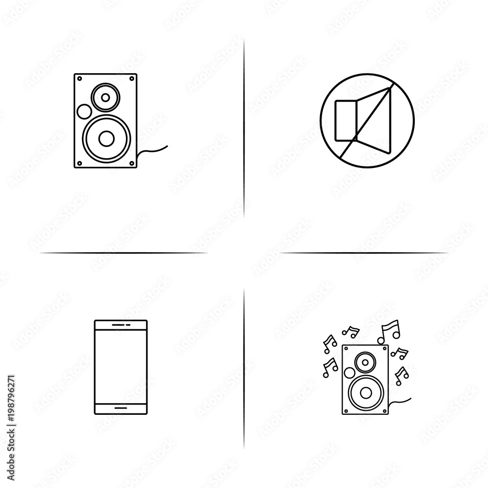 Music simple linear icons set. Outlined vector icons Music simple linear icons set. Outlined vector icons