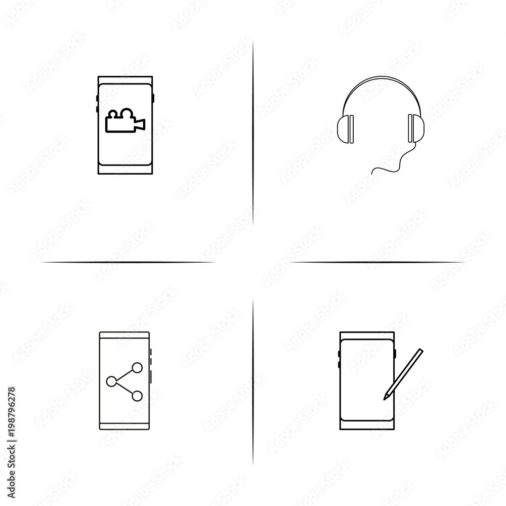 Music simple linear icons set. Outlined vector icons Music simple linear icons set. Outlined vector icons