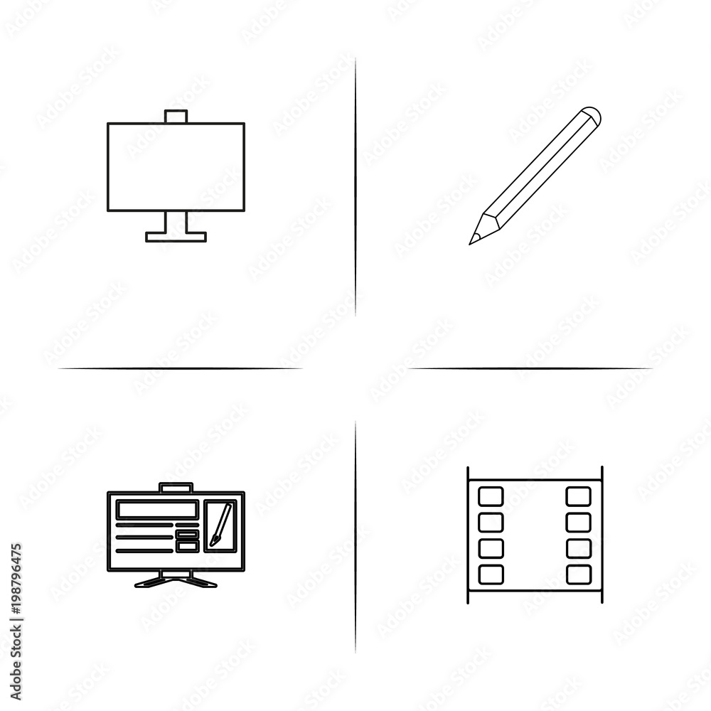 Creative Process And Design simple linear icons set. Outlined vector icons Creative Process And Design simple linear icons set. Outlined vector icons