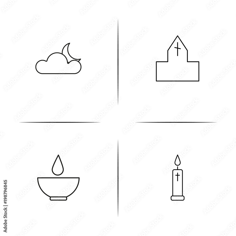 Religion simple linear icons set. Outlined vector icons Religion simple linear icons set. Outlined vector icons