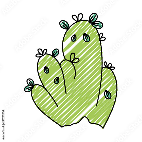 doodle bush plant with nature leaves design