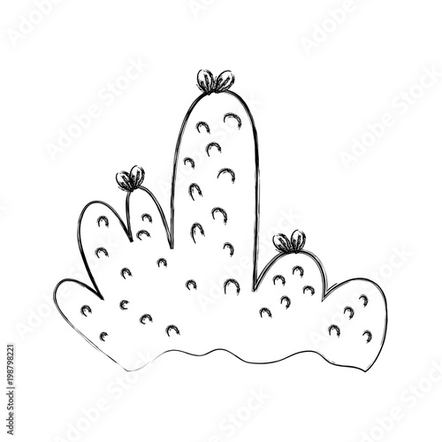 grunge nature bush plant with leaves design