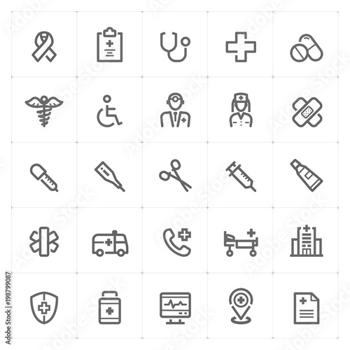 Mini Icon set – Healthcare and Medical icon vector illustration
