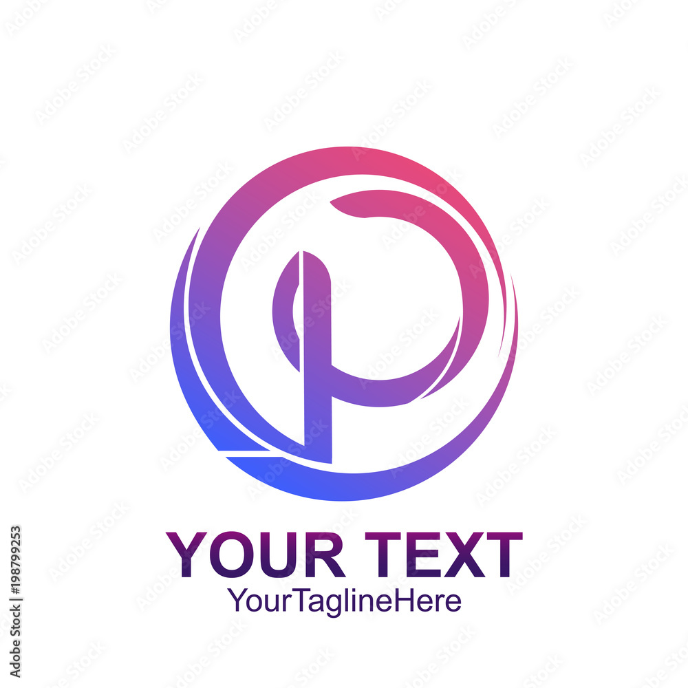 Initial letter P logo template colorful circle design for business and company identity Initial letter P logo template colorful circle design for business and company identity