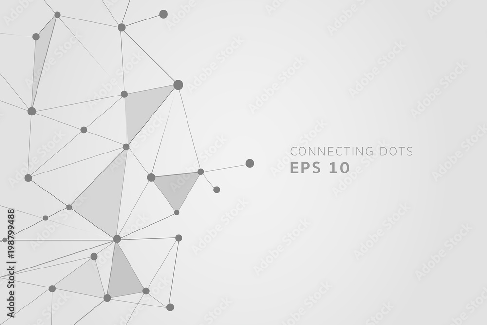 Abstract connecting dots and lines, Polygonal background, technology design,  vector illustrator. Stock Vector | Adobe Stock