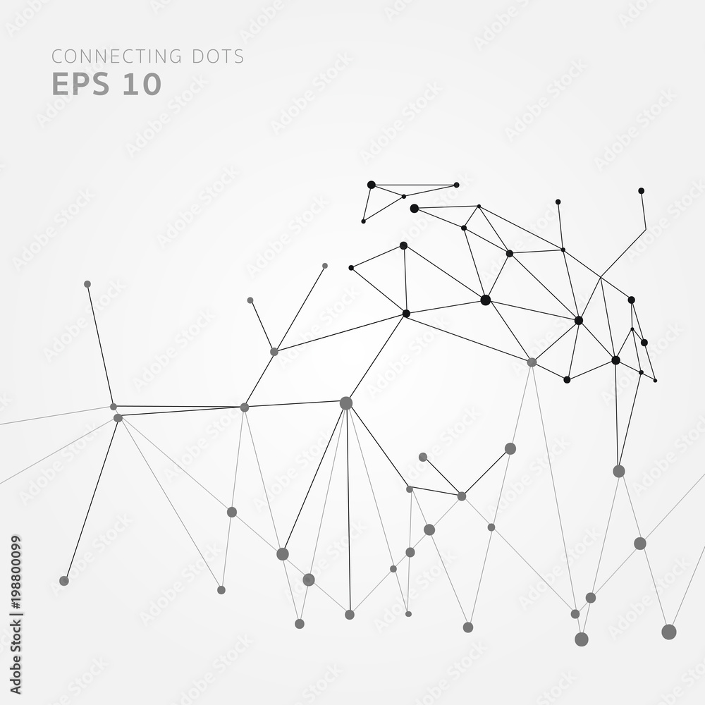 Abstract connecting dots and lines, Polygonal background, technology design, vector illustrator
