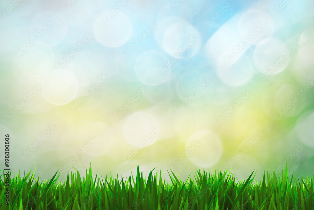 Bokeh background and balcony green grass